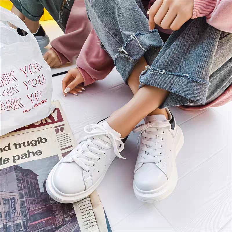 大尺碼情侶鞋 小白鞋 皮革 厚底休閒鞋 增高鞋 男女鞋 情侶鞋 百搭板鞋 6601-5-細節圖10