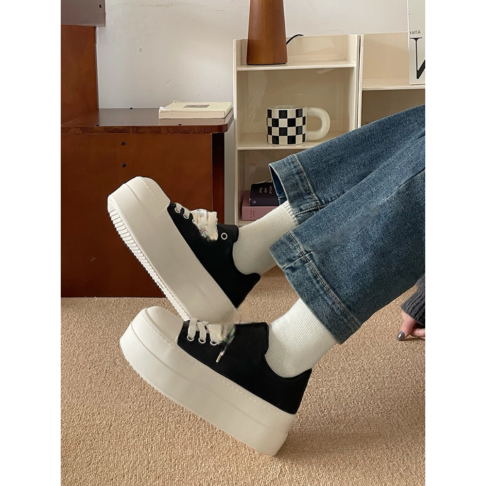 防潑水小白鞋 休閒鞋 皮面 女鞋 休閒鞋小白鞋 軟皮 舒適好走 白鞋 厚底鞋 G8180-細節圖10