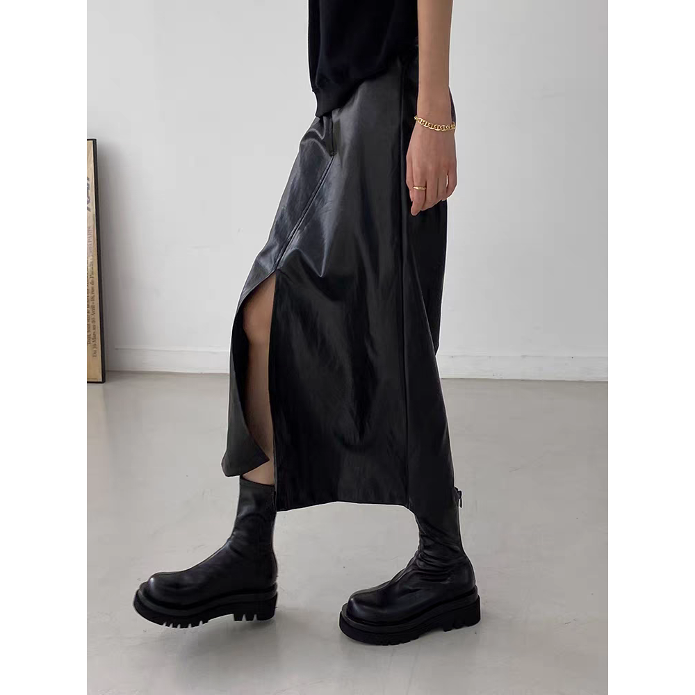 大尺碼42 厚底瘦瘦靴 切爾西靴 厚底靴 中筒靴 煙管靴 短靴 靴子厚底鞋  切爾西靴 粗跟中筒機車靴 韓國靴G4525-細節圖5