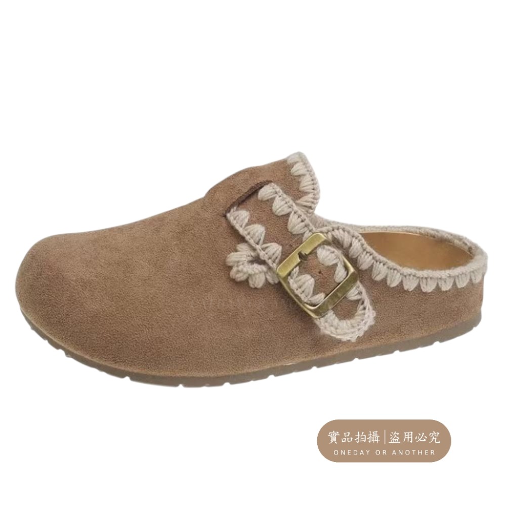韓國東大門 毛線滾邊絨面勃肯拖鞋 懶人拖 包頭鞋 半包鞋 懶人鞋 半拖 布希鞋 涼鞋 拖鞋女 拖鞋 勃肯鞋 G6640-規格圖7