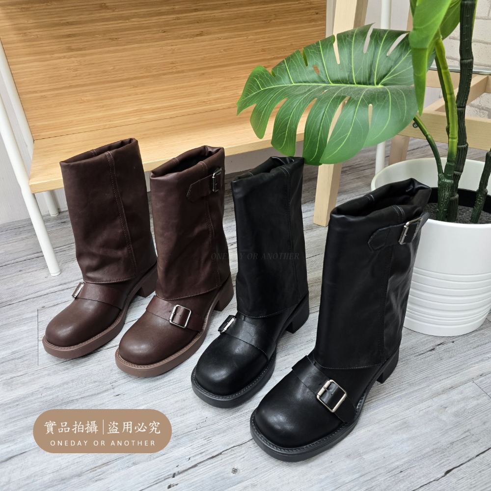 大尺碼36-42 西部牛仔靴 中筒靴 圓頭靴 靴子女 女靴 靴子 長靴女 膝下靴 皮靴 高筒靴 G9312-細節圖8