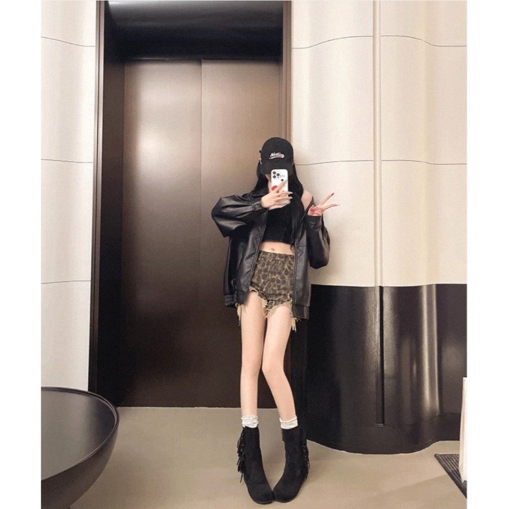 流蘇短靴麂皮短靴平底靴顯瘦保暖不磨腳好走百搭女靴中筒靴黑棕卡其秋冬靴韓系穿搭軟底舒適耐走通勤學生必備熱銷推薦爆款2521-細節圖2