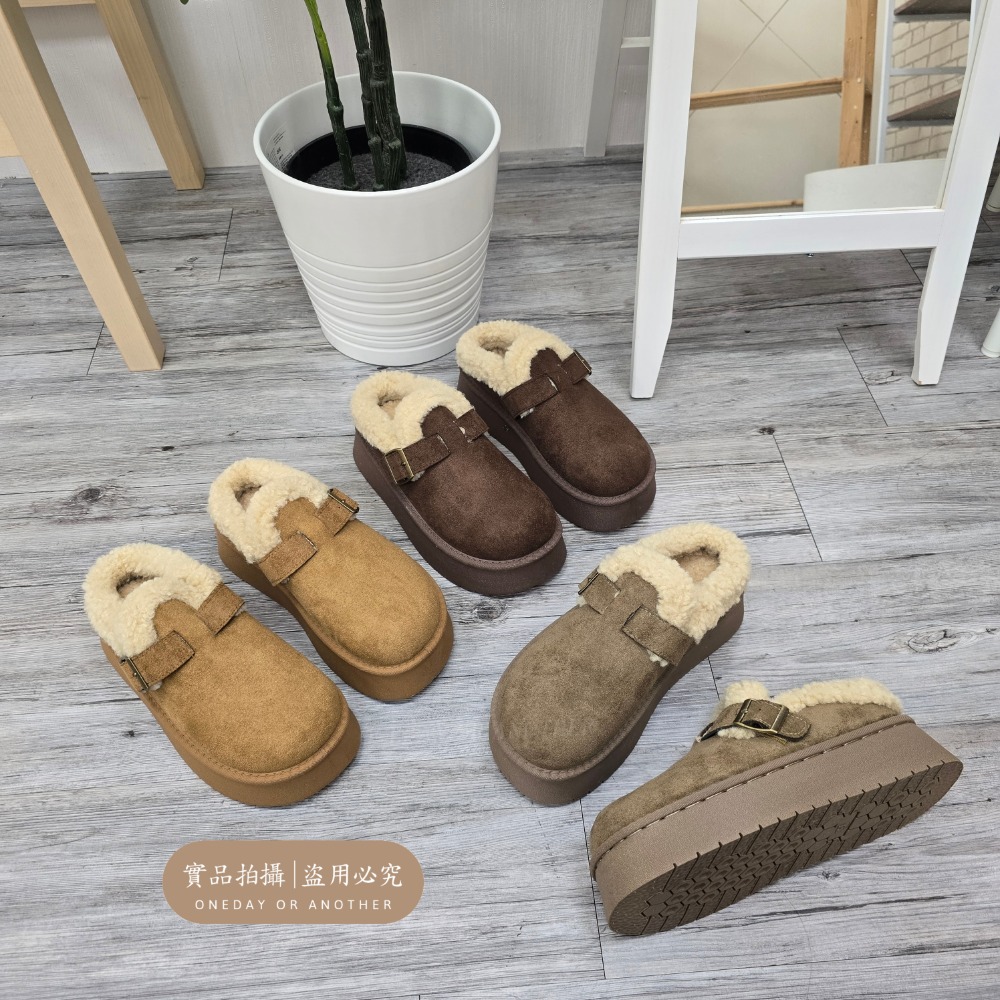 韓國東大門 厚底勃肯羊羔毛毛拖鞋 加絨加厚雪地靴 舒適保暖 毛絨拖鞋 雪靴拖鞋 外穿拖鞋 厚底拖鞋 家居拖鞋 G9077-細節圖8