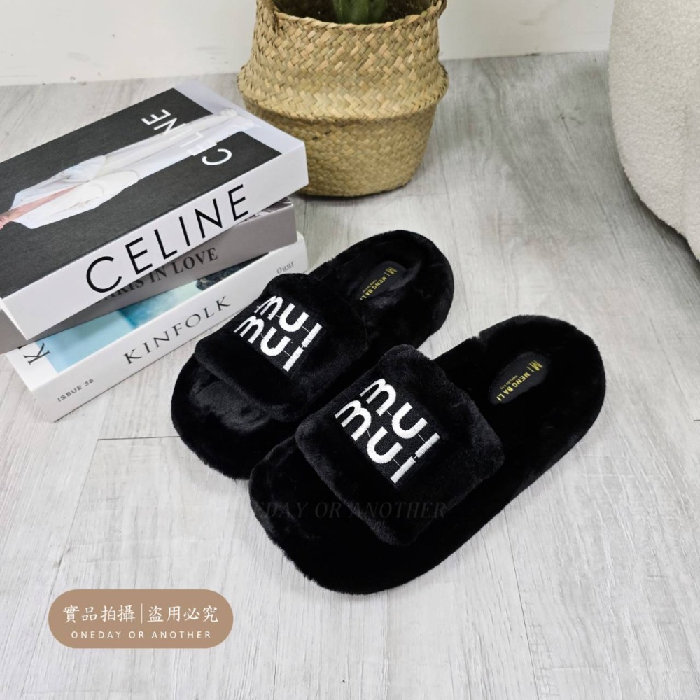 刺繡毛絨拖鞋 厚底拖鞋 居家拖鞋 秋冬保暖 室內外可穿 厚底毛毛拖鞋 韓版防滑 可愛羊羔毛拖鞋 軟底舒適 H819-規格圖7