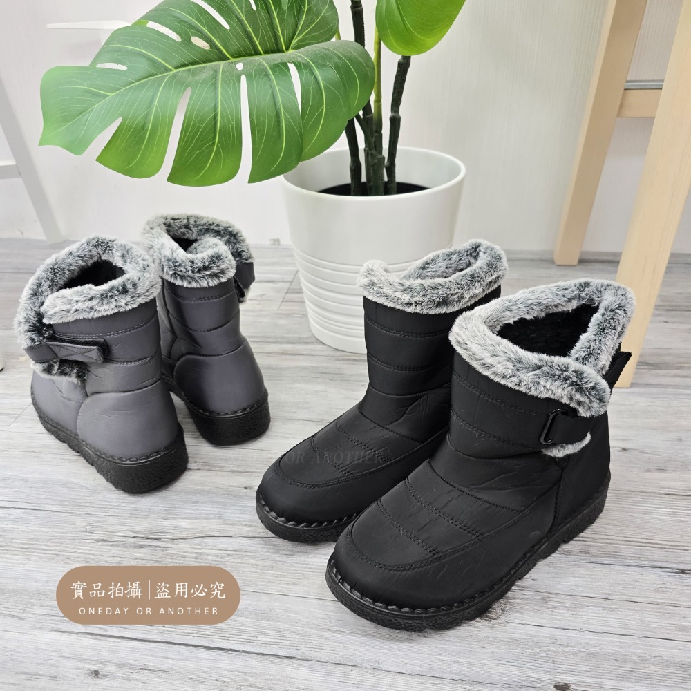 大尺碼43 防潑水雪地靴 防水加絨加厚保暖中筒靴 北海道滑雪靴 舒適保暖 防水雪地靴 防水軍靴 雪靴日本 登山靴HM01-細節圖9