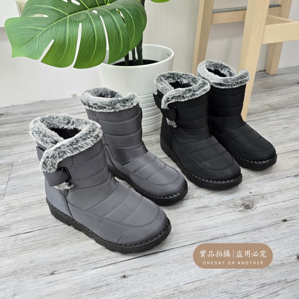 大尺碼43 防潑水雪地靴 防水加絨加厚保暖中筒靴 北海道滑雪靴 舒適保暖 防水雪地靴 防水軍靴 雪靴日本 登山靴HM01-細節圖10