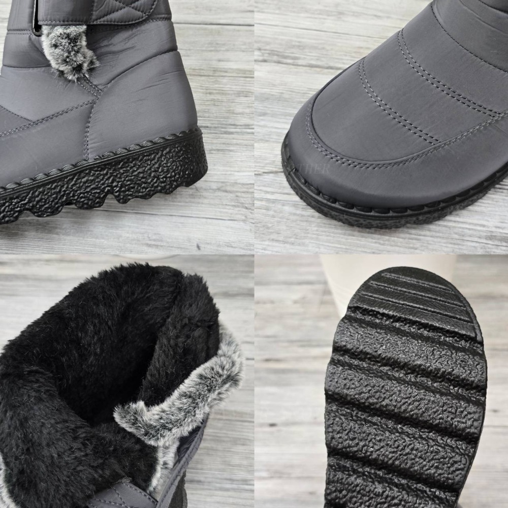 大尺碼43 防潑水雪地靴 防水加絨加厚保暖中筒靴 北海道滑雪靴 舒適保暖 防水雪地靴 防水軍靴 雪靴日本 登山靴HM01-細節圖11