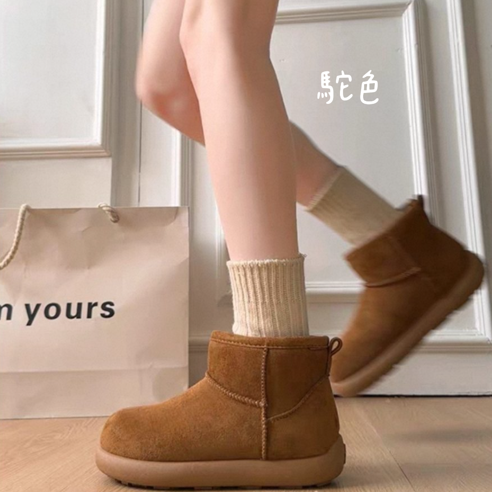 自留款♥️絨毛厚底雪靴 可愛加厚加絨保暖靴 毛毛靴 雪靴 雪地靴 增高 厚底 靴子 短筒靴 內鋪毛 防滑靴 G8535-細節圖2