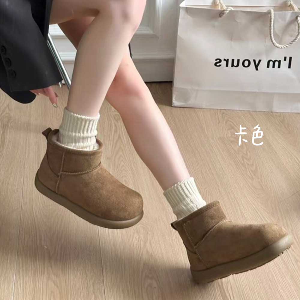 自留款♥️絨毛厚底雪靴 可愛加厚加絨保暖靴 毛毛靴 雪靴 雪地靴 增高 厚底 靴子 短筒靴 內鋪毛 防滑靴 G8535-細節圖5