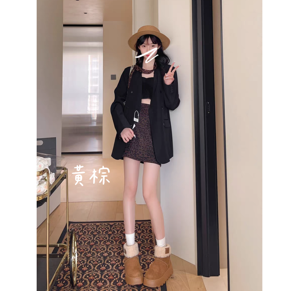 韓版羊羔翻毛不過膝長筒靴 加絨毛毛雪地靴 不過膝長靴 騎士靴 韓版平底靴 長靴女 高筒靴 騎士靴子 G4548-細節圖5