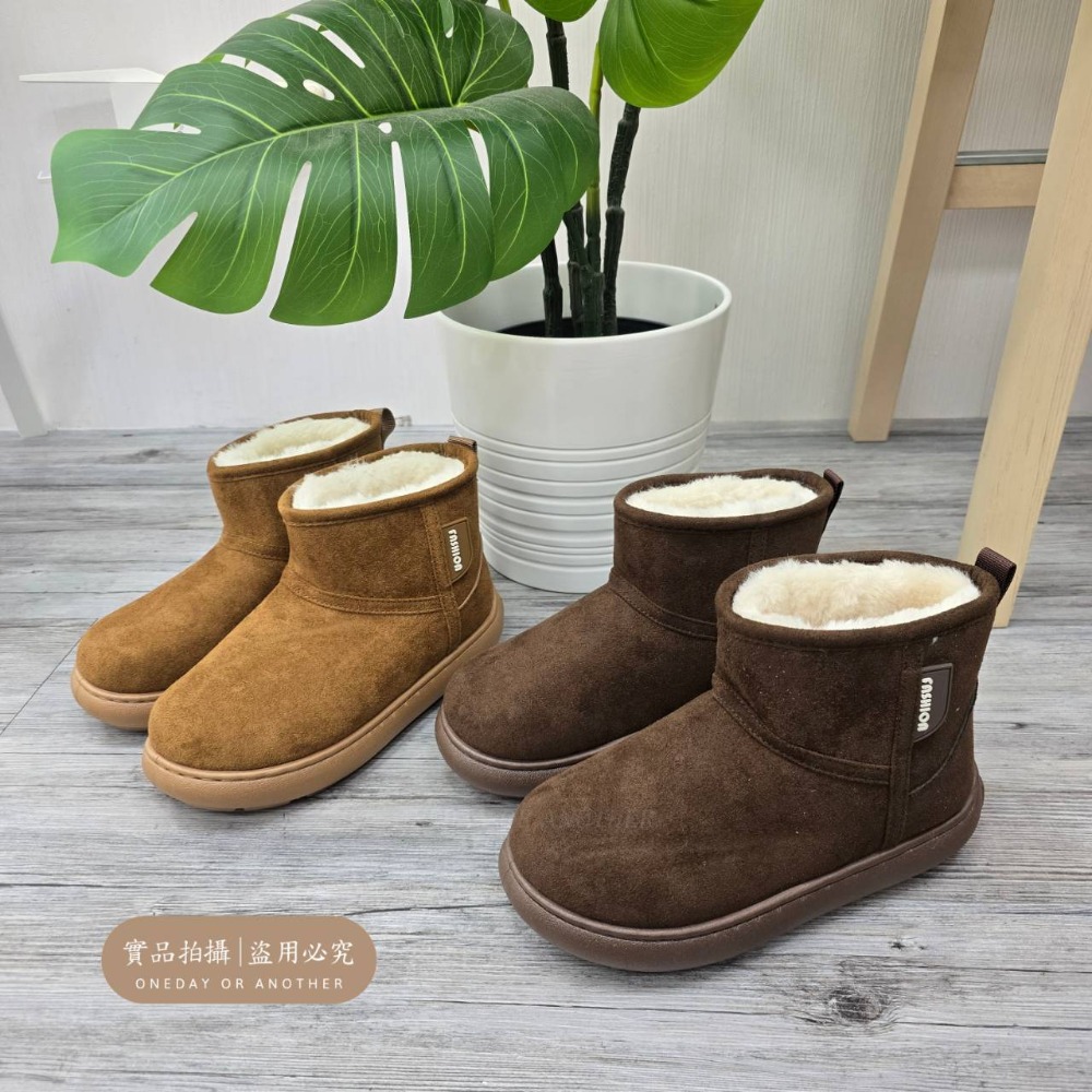 素面內刷毛厚底短靴 保暖雪靴 毛毛靴 厚底毛毛雪靴 內刷毛羊羔毛 增高 厚底 靴子 短筒靴 保暖靴 內鋪毛 G2260-細節圖9