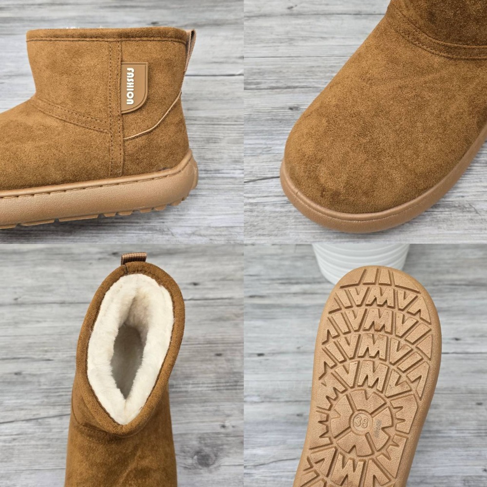 素面內刷毛厚底短靴 保暖雪靴 毛毛靴 厚底毛毛雪靴 內刷毛羊羔毛 增高 厚底 靴子 短筒靴 保暖靴 內鋪毛 G2260-細節圖11