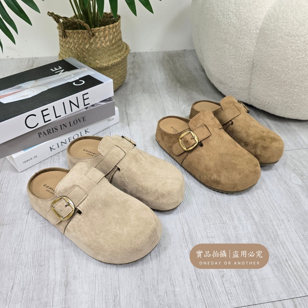 韓國東大門 勃肯鞋 魔鬼氈 半拖 拖鞋 前包後空 懶人鞋 麂皮絨面 半包鞋 柏肯包頭 厚底拖鞋 包頭鞋 穆勒鞋 8335-細節圖7