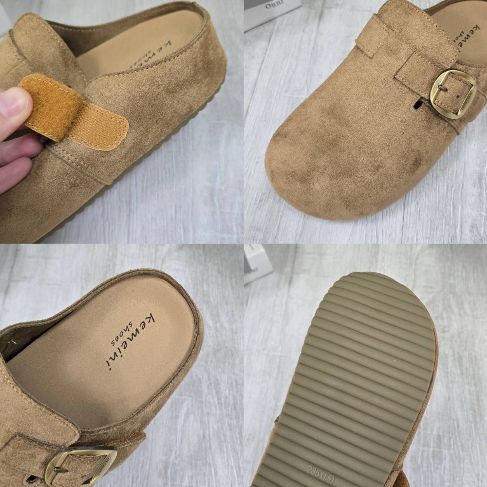 韓國東大門 勃肯鞋 魔鬼氈 半拖 拖鞋 前包後空 懶人鞋 麂皮絨面 半包鞋 柏肯包頭 厚底拖鞋 包頭鞋 穆勒鞋 8335-細節圖10