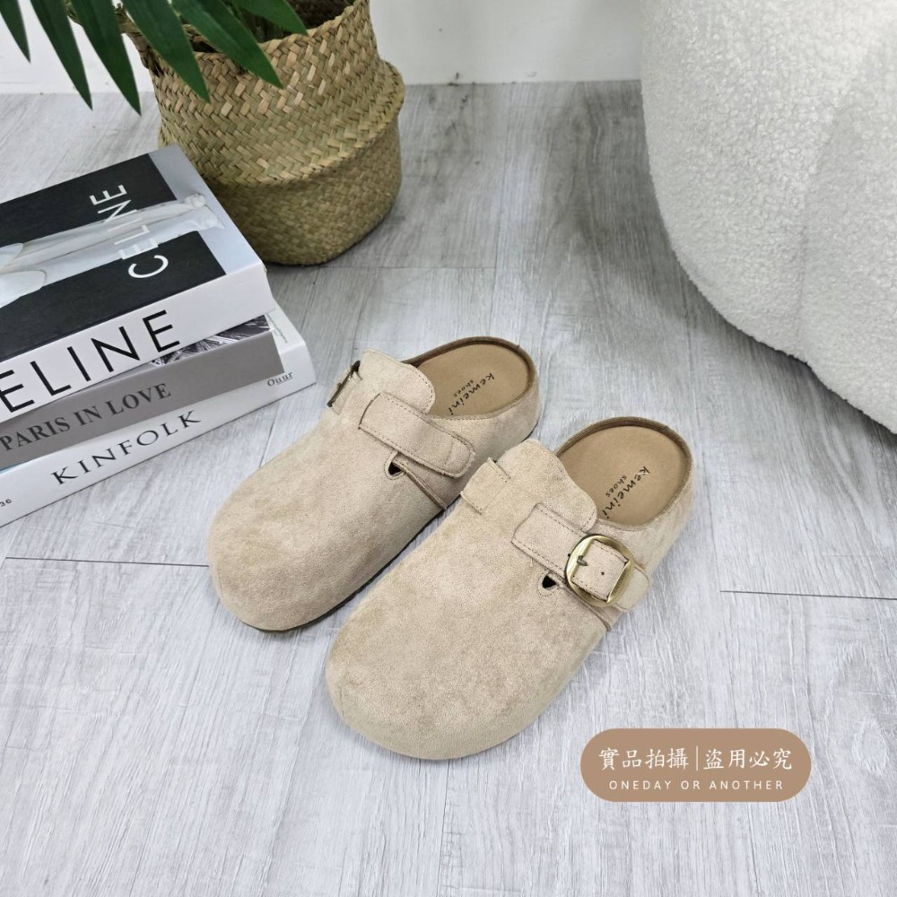 韓國東大門 勃肯鞋 魔鬼氈 半拖 拖鞋 前包後空 懶人鞋 麂皮絨面 半包鞋 柏肯包頭 厚底拖鞋 包頭鞋 穆勒鞋 8335-規格圖10