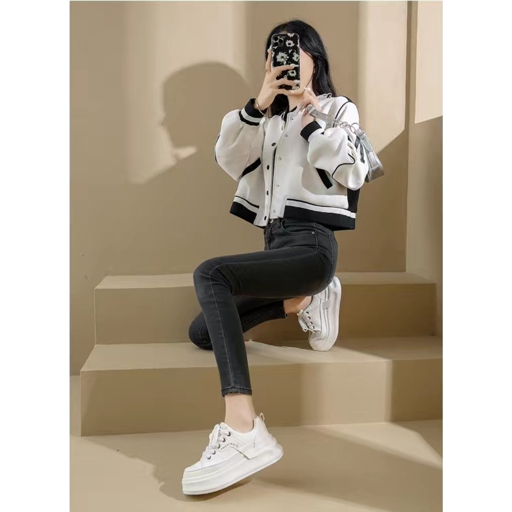 韓國東大門 綁帶厚底小白鞋 休閒鞋 平底鞋 厚底鞋 增高鞋 板鞋 包鞋 文青 綁帶休閒鞋 美拉德 顯瘦款 HB277-細節圖2