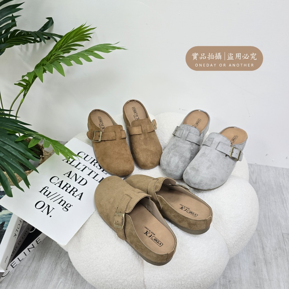 經典麂皮勃肯鞋 半拖 拖鞋 前包後空 麂皮 半包柏肯包頭 懶人拖 穆勒鞋 包頭鞋 包頭拖鞋 涼鞋 拖鞋女 拖鞋M99-1-細節圖8