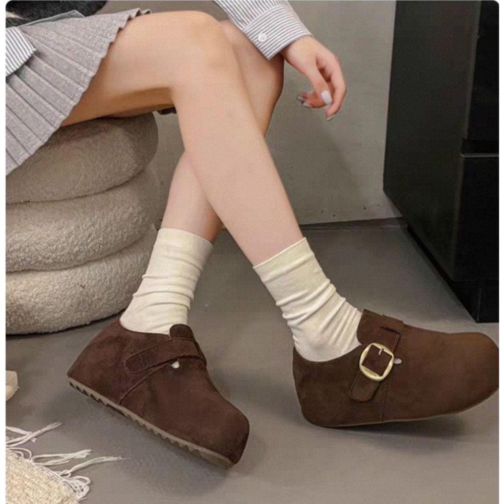 韓國東大門 羊羔毛棉拖鞋 保暖拖鞋 勃肯毛毛拖鞋 居家拖鞋 毛毛拖鞋 外穿拖鞋 防滑 舒適好穿 休閒拖鞋 厚底拖0583-細節圖2