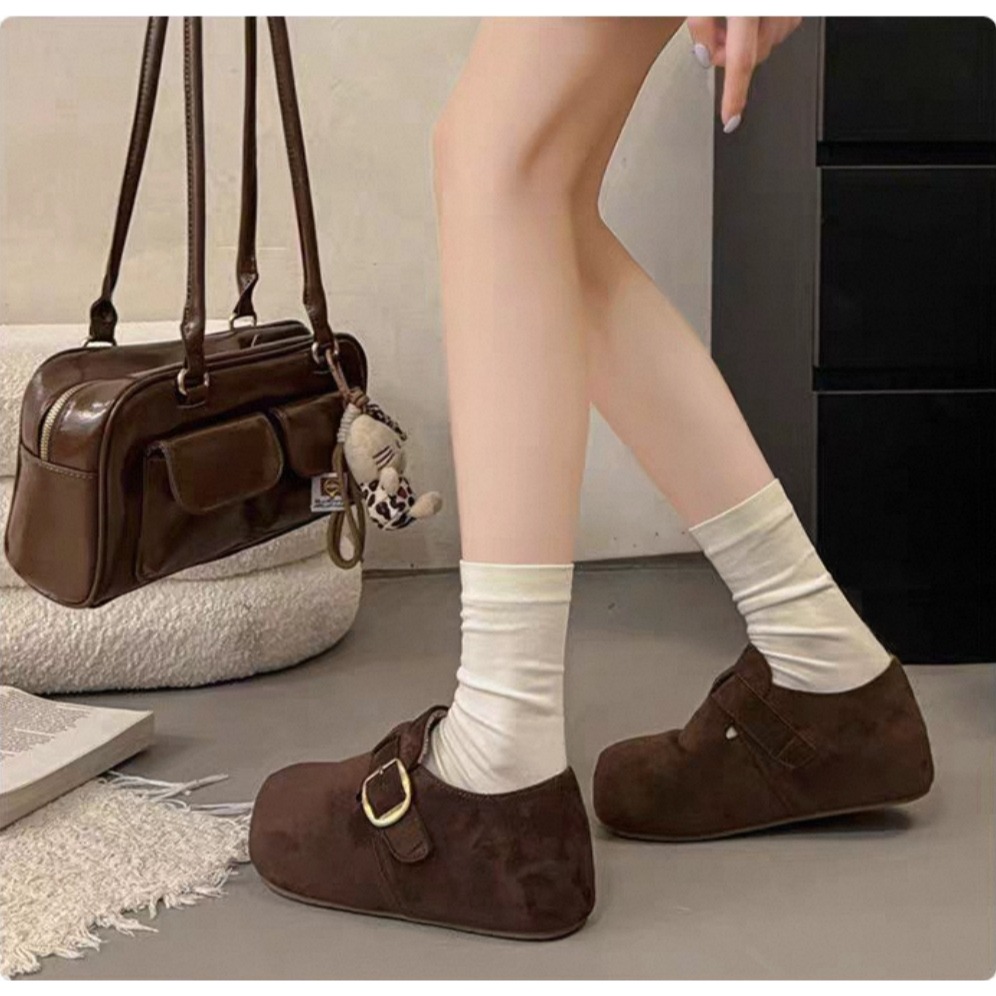 韓國東大門 羊羔毛棉拖鞋 保暖拖鞋 勃肯毛毛拖鞋 居家拖鞋 毛毛拖鞋 外穿拖鞋 防滑 舒適好穿 休閒拖鞋 厚底拖0583-細節圖3