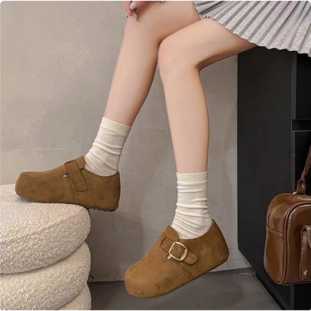 韓國東大門 羊羔毛棉拖鞋 保暖拖鞋 勃肯毛毛拖鞋 居家拖鞋 毛毛拖鞋 外穿拖鞋 防滑 舒適好穿 休閒拖鞋 厚底拖0583-細節圖4