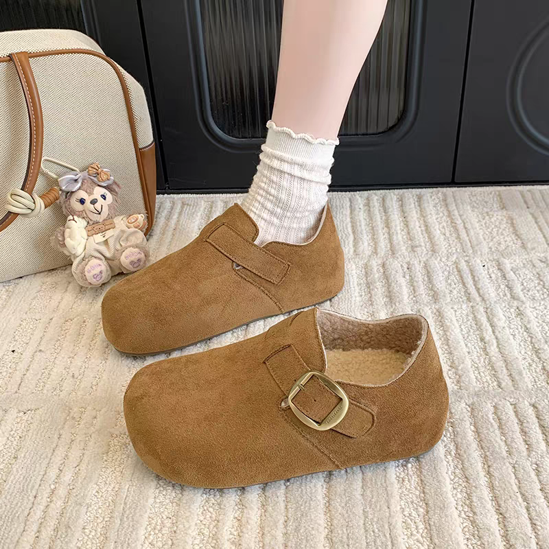 韓國東大門 羊羔毛棉拖鞋 保暖拖鞋 勃肯毛毛拖鞋 居家拖鞋 毛毛拖鞋 外穿拖鞋 防滑 舒適好穿 休閒拖鞋 厚底拖0583-細節圖6