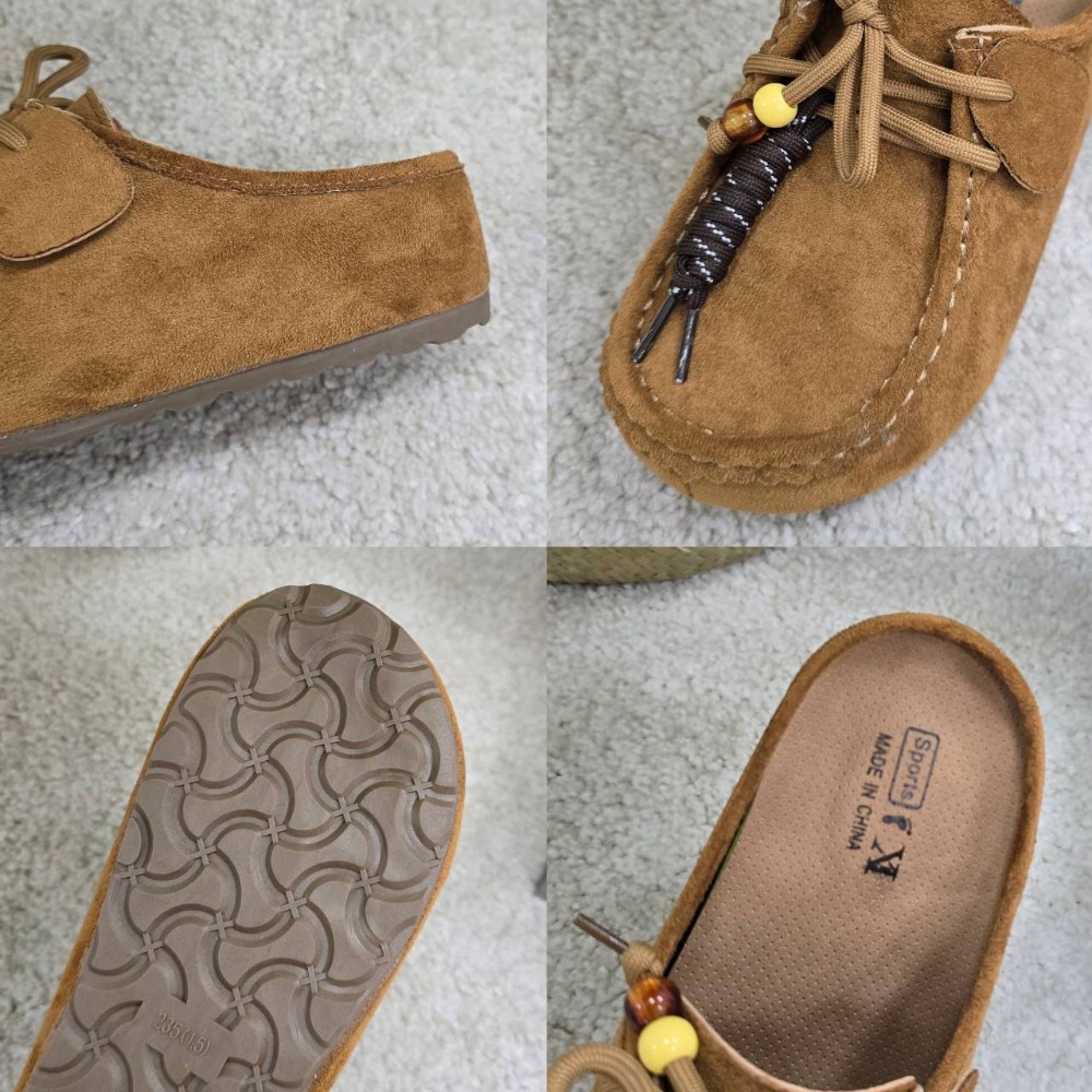 麂皮串珠流蘇綁帶後空休閒鞋 穆勒鞋 半拖鞋 前包後空 懶人鞋 休閒鞋 綁帶鞋 麂皮 綁帶半拖 9907A-細節圖10