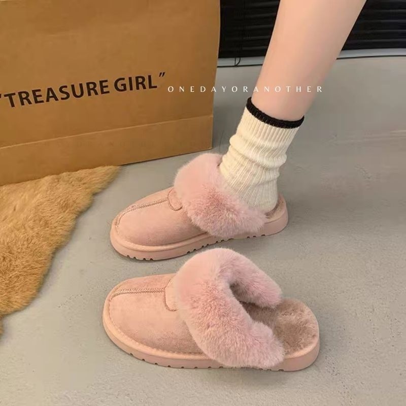 韓國東大門 可愛毛毛雪靴拖鞋 加厚內刷毛羊羔毛 保暖拖鞋 雪地拖鞋 毛毛拖鞋 羊羔毛拖鞋 居家拖鞋 外穿拖鞋 5529-細節圖9