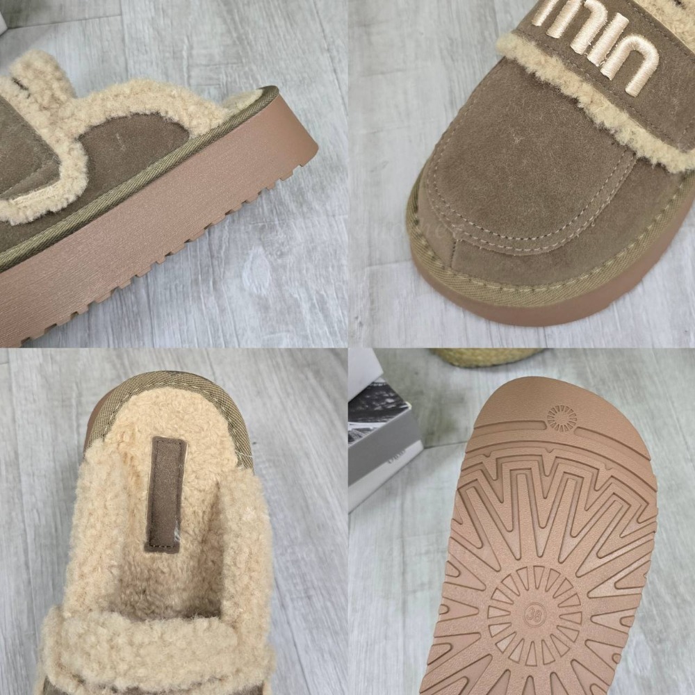 大牌感字母厚底毛毛雪靴拖鞋 可愛內刷毛羊羔毛 保暖拖鞋 毛毛拖鞋 居家拖鞋 外穿拖鞋 厚底拖鞋 室內拖鞋 3311-細節圖11