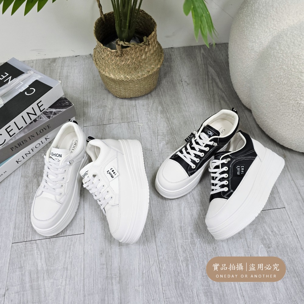 防潑水免綁帶隱形增高厚底鞋 皮革小白鞋 懶人鞋 休閒鞋 增高鞋 厚底鞋 運動鞋 懶人鞋 厚底 學生鞋 帆布鞋 6801-細節圖5