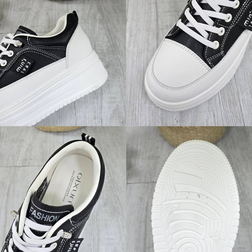 防潑水免綁帶隱形增高厚底鞋 皮革小白鞋 懶人鞋 休閒鞋 增高鞋 厚底鞋 運動鞋 懶人鞋 厚底 學生鞋 帆布鞋 6801-細節圖9