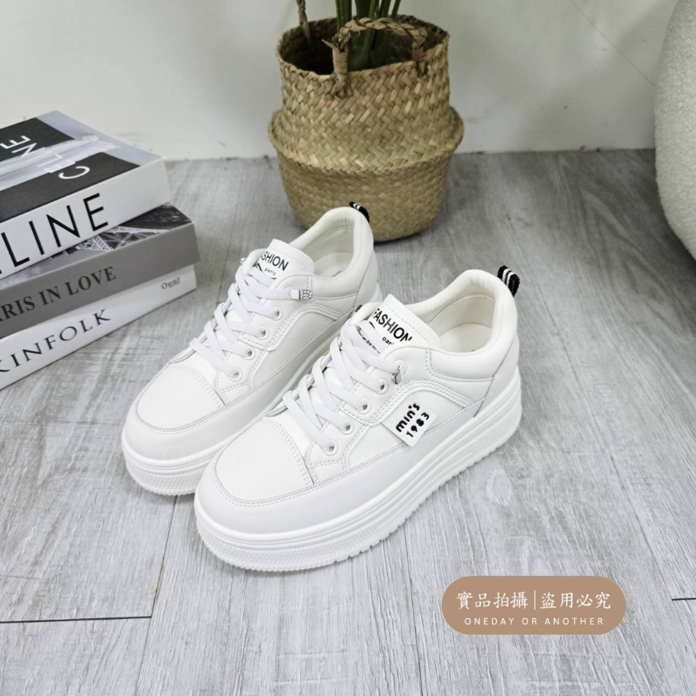 防潑水免綁帶隱形增高厚底鞋 皮革小白鞋 懶人鞋 休閒鞋 增高鞋 厚底鞋 運動鞋 懶人鞋 厚底 學生鞋 帆布鞋 6801-規格圖9