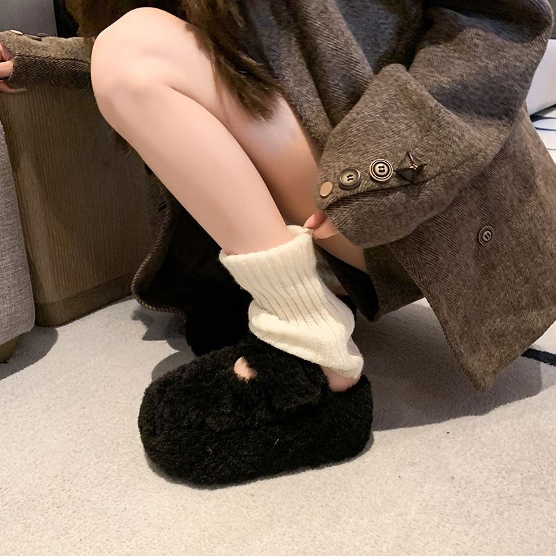 韓國東大門 羊羔毛勃肯包頭半拖鞋 加絨保暖拖鞋 毛毛拖鞋 居家拖鞋 外穿拖鞋 厚底拖鞋 室內拖鞋 家居拖鞋 P38-細節圖2