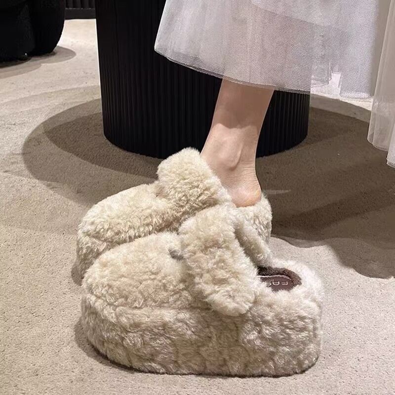 韓國東大門 羊羔毛勃肯包頭半拖鞋 加絨保暖拖鞋 毛毛拖鞋 居家拖鞋 外穿拖鞋 厚底拖鞋 室內拖鞋 家居拖鞋 P38-細節圖5