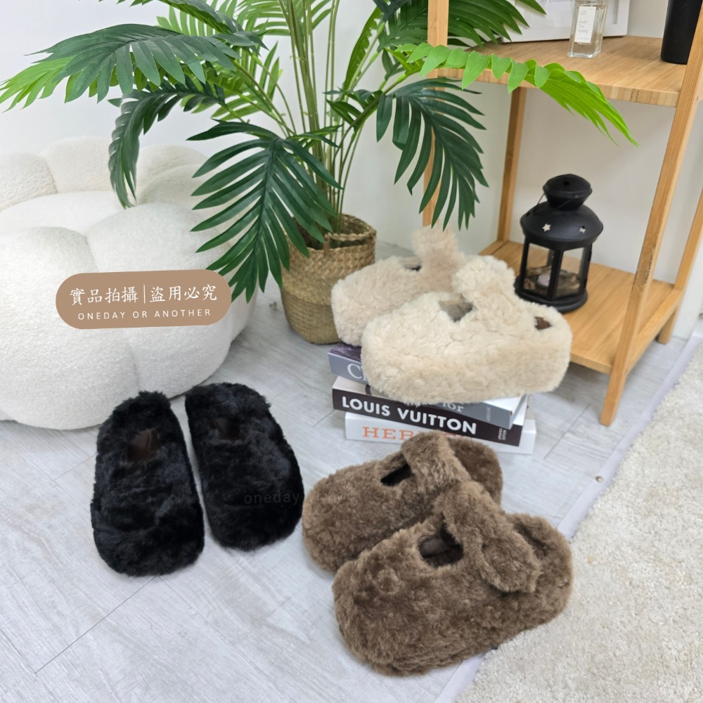 韓國東大門 羊羔毛勃肯包頭半拖鞋 加絨保暖拖鞋 毛毛拖鞋 居家拖鞋 外穿拖鞋 厚底拖鞋 室內拖鞋 家居拖鞋 P38-細節圖9