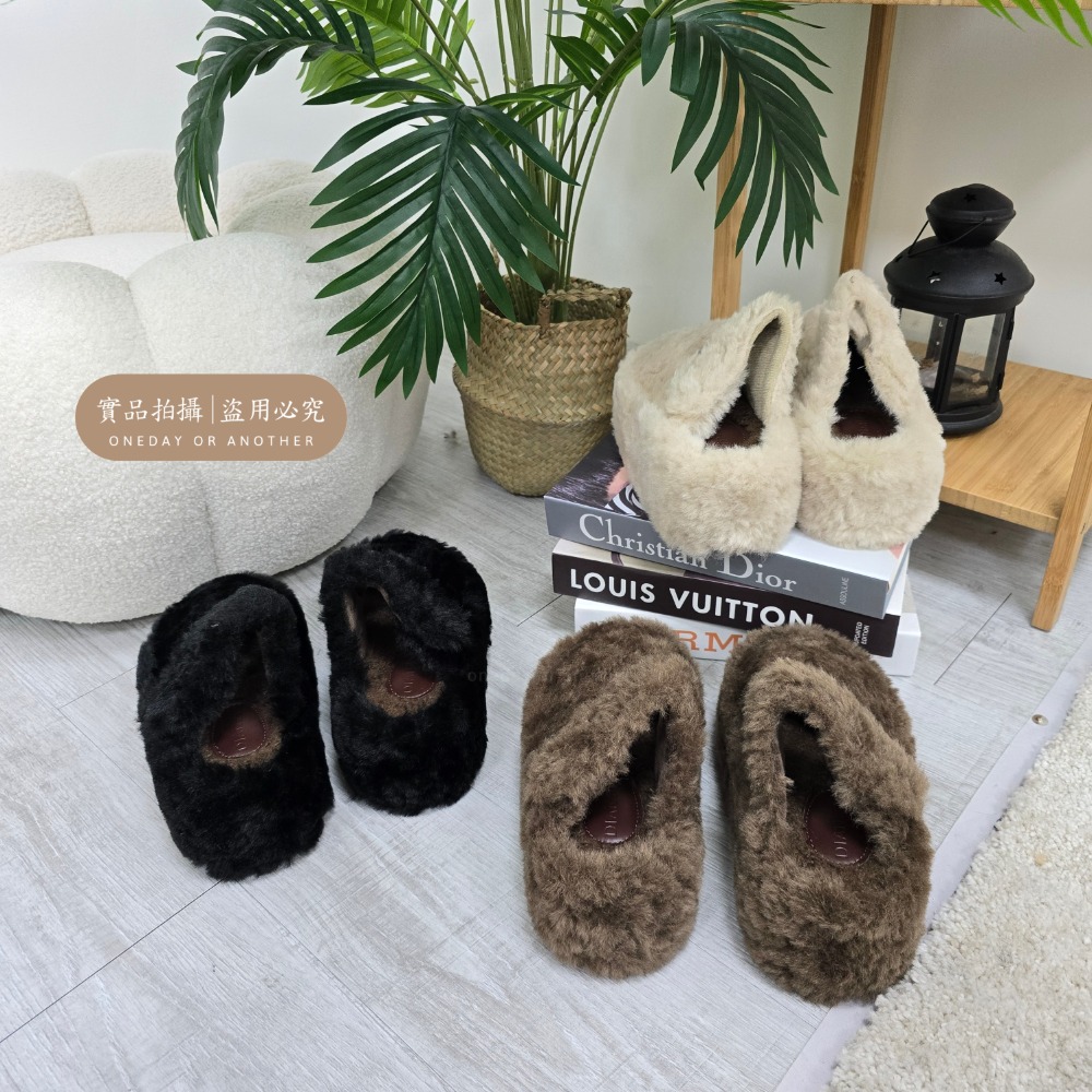 韓國東大門 羊羔毛勃肯包頭半拖鞋 加絨保暖拖鞋 毛毛拖鞋 居家拖鞋 外穿拖鞋 厚底拖鞋 室內拖鞋 家居拖鞋 P38-細節圖10