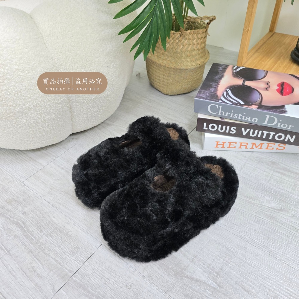 韓國東大門 羊羔毛勃肯包頭半拖鞋 加絨保暖拖鞋 毛毛拖鞋 居家拖鞋 外穿拖鞋 厚底拖鞋 室內拖鞋 家居拖鞋 P38-規格圖11