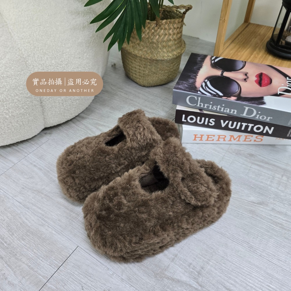 韓國東大門 羊羔毛勃肯包頭半拖鞋 加絨保暖拖鞋 毛毛拖鞋 居家拖鞋 外穿拖鞋 厚底拖鞋 室內拖鞋 家居拖鞋 P38-規格圖11