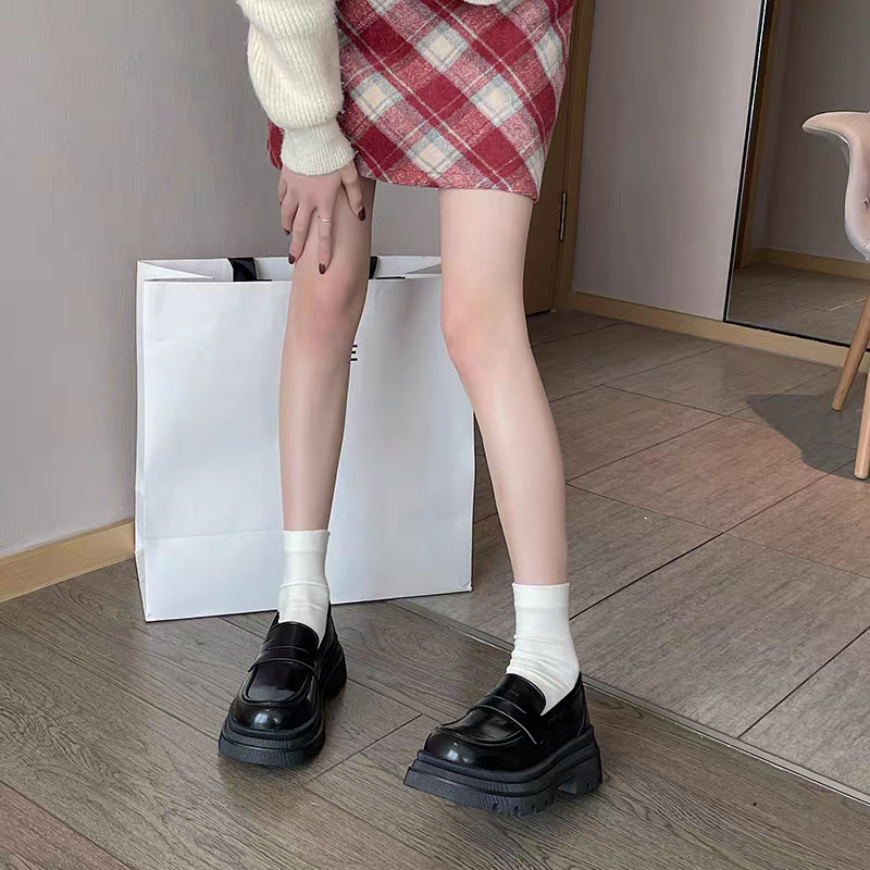 學院樂福小皮鞋 厚底大粗跟 方頭紳士鞋 復古英倫風 包鞋 厚底鞋 鬆糕底 增高底 紳士鞋 樂福鞋 小皮鞋 AC567-細節圖4