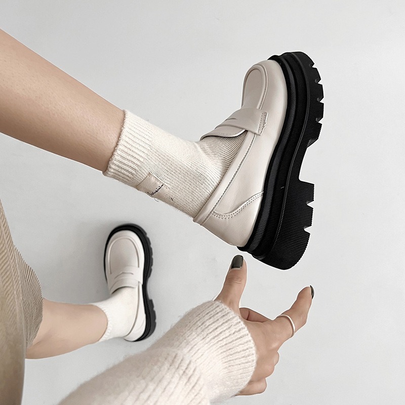 學院樂福小皮鞋 厚底大粗跟 方頭紳士鞋 復古英倫風 包鞋 厚底鞋 鬆糕底 增高底 紳士鞋 樂福鞋 小皮鞋 AC567-細節圖7