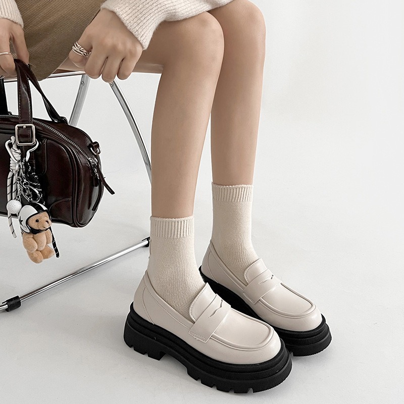 學院樂福小皮鞋 厚底大粗跟 方頭紳士鞋 復古英倫風 包鞋 厚底鞋 鬆糕底 增高底 紳士鞋 樂福鞋 小皮鞋 AC567-細節圖8