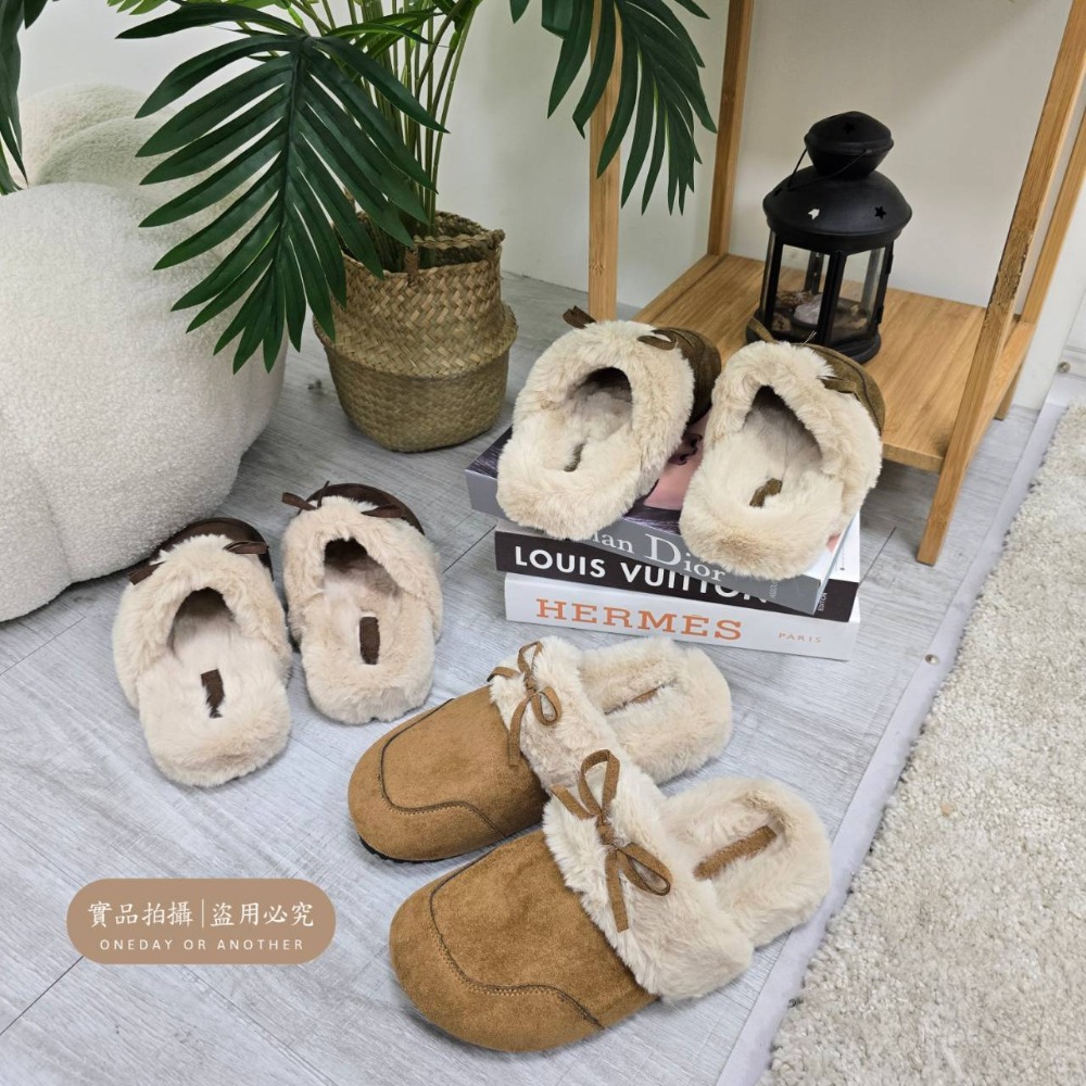 韓國同款 厚底勃肯棉拖鞋 保暖加絨加厚毛絨拖鞋 一腳蹬 包頭半拖鞋 防滑室內拖 可愛外穿拖鞋 室內拖鞋 2917-細節圖8