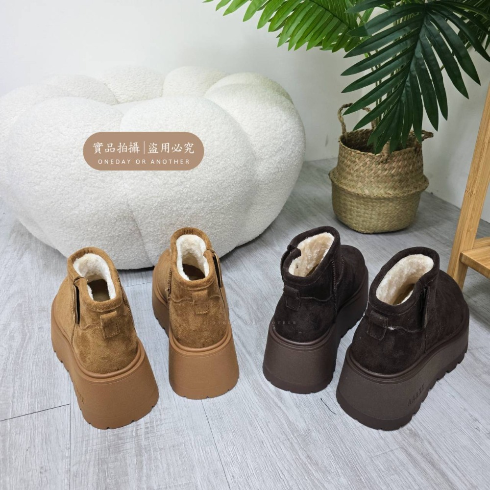 大牌感厚底增高雪靴 雪靴 雪地靴 短靴 增高 厚底 毛毛靴 保暖靴 內刷毛 絨毛 保暖雪地靴 88866-細節圖10