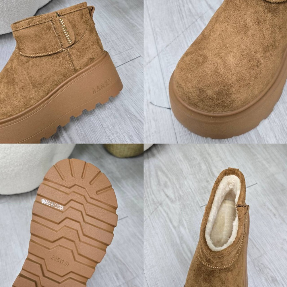 大牌感厚底增高雪靴 雪靴 雪地靴 短靴 增高 厚底 毛毛靴 保暖靴 內刷毛 絨毛 保暖雪地靴 88866-細節圖11