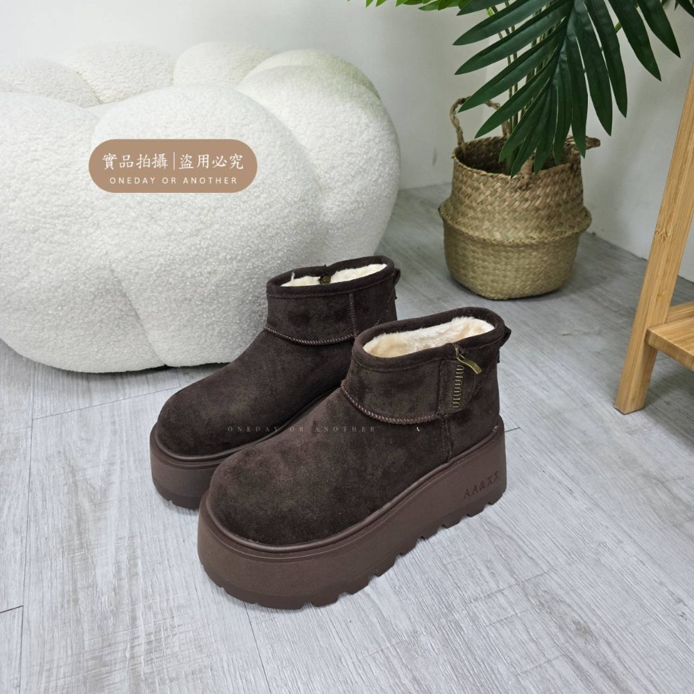 大牌感厚底增高雪靴 雪靴 雪地靴 短靴 增高 厚底 毛毛靴 保暖靴 內刷毛 絨毛 保暖雪地靴 88866-規格圖11