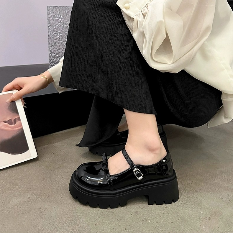 韓國甜美蝴蝶結兩條帶瑪麗珍鞋 一字扣 瑪麗珍鞋 包頭鞋 娃娃鞋 繫帶瑪莉珍鞋 低跟娃娃鞋 牛津鞋 休閒鞋 單鞋 3310-細節圖3