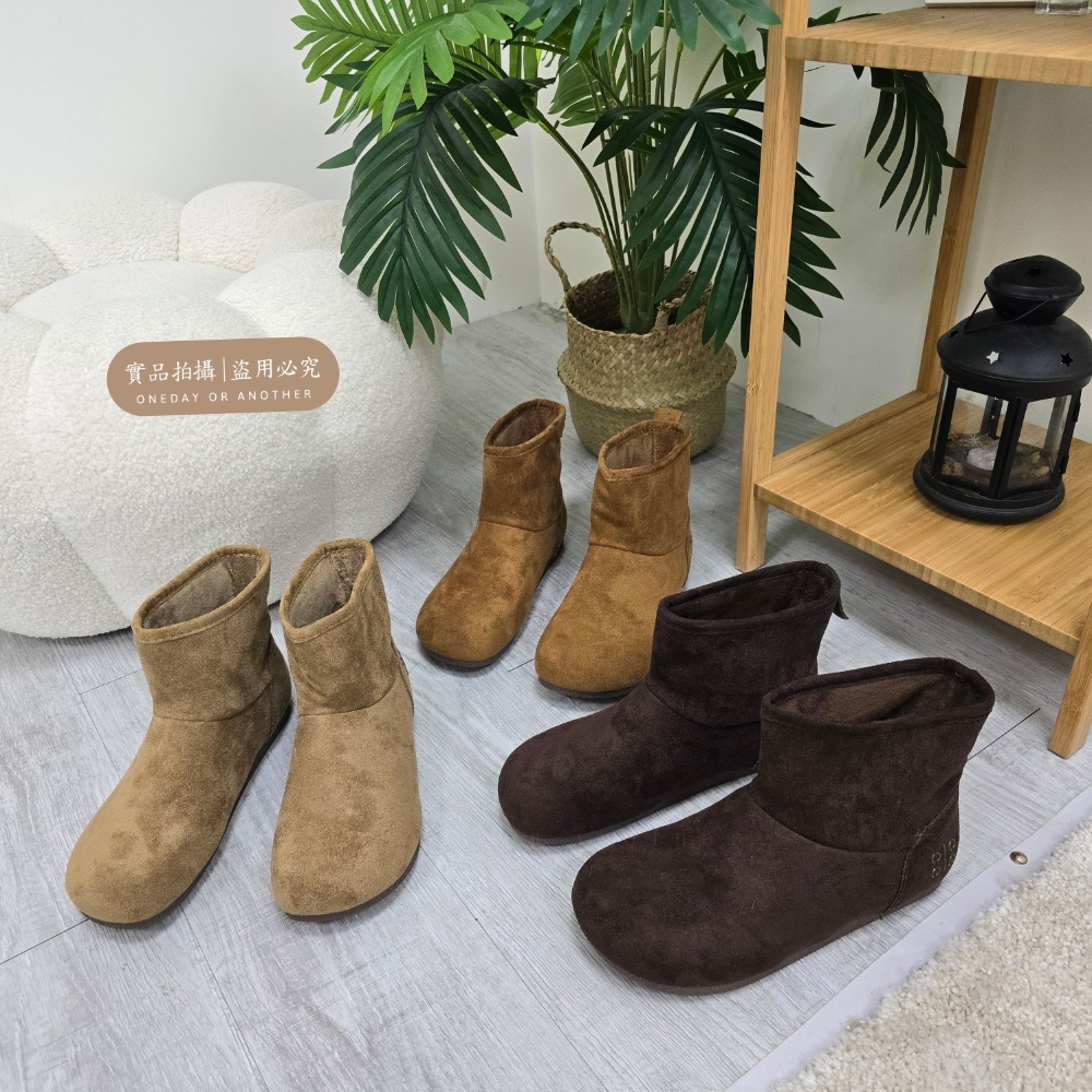 雪靴 短靴 保暖短筒雪地靴 毛毛靴 台灣現貨快速出貨 柔軟加厚雪地靴日系短雪靴 保暖平地靴 室內室外短靴 12-73-細節圖8