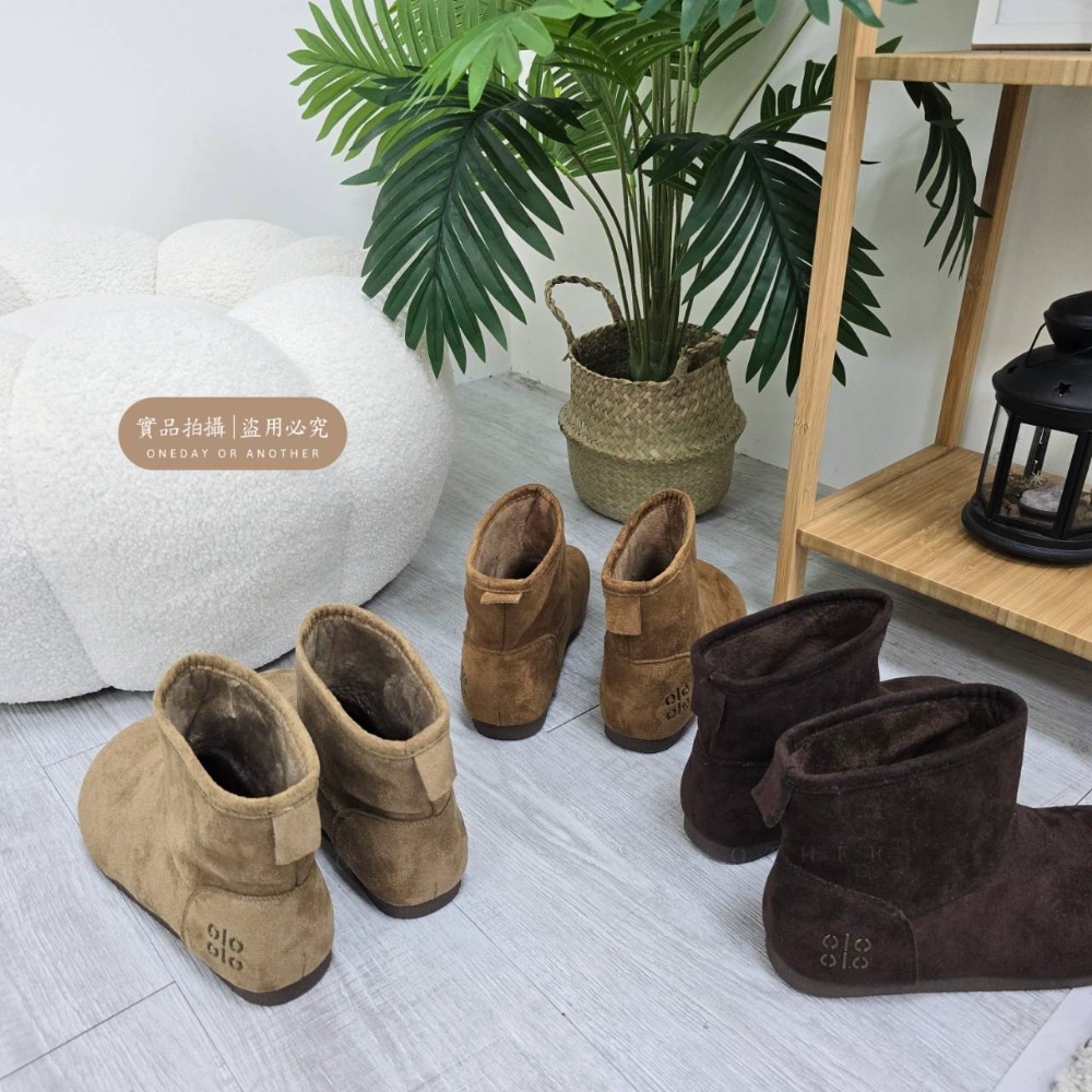 雪靴 短靴 保暖短筒雪地靴 毛毛靴 台灣現貨快速出貨 柔軟加厚雪地靴日系短雪靴 保暖平地靴 室內室外短靴 12-73-細節圖9