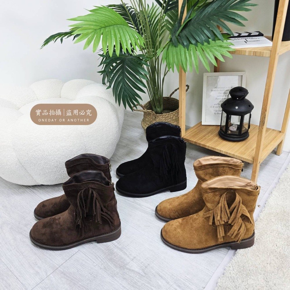 流蘇麂皮中筒靴 後拉鍊軟皮馬丁靴 騎士靴 拉鍊靴 中筒靴 短靴 軟皮單靴 切爾西靴 厚底靴 瘦瘦靴 韓國靴 721B-細節圖9
