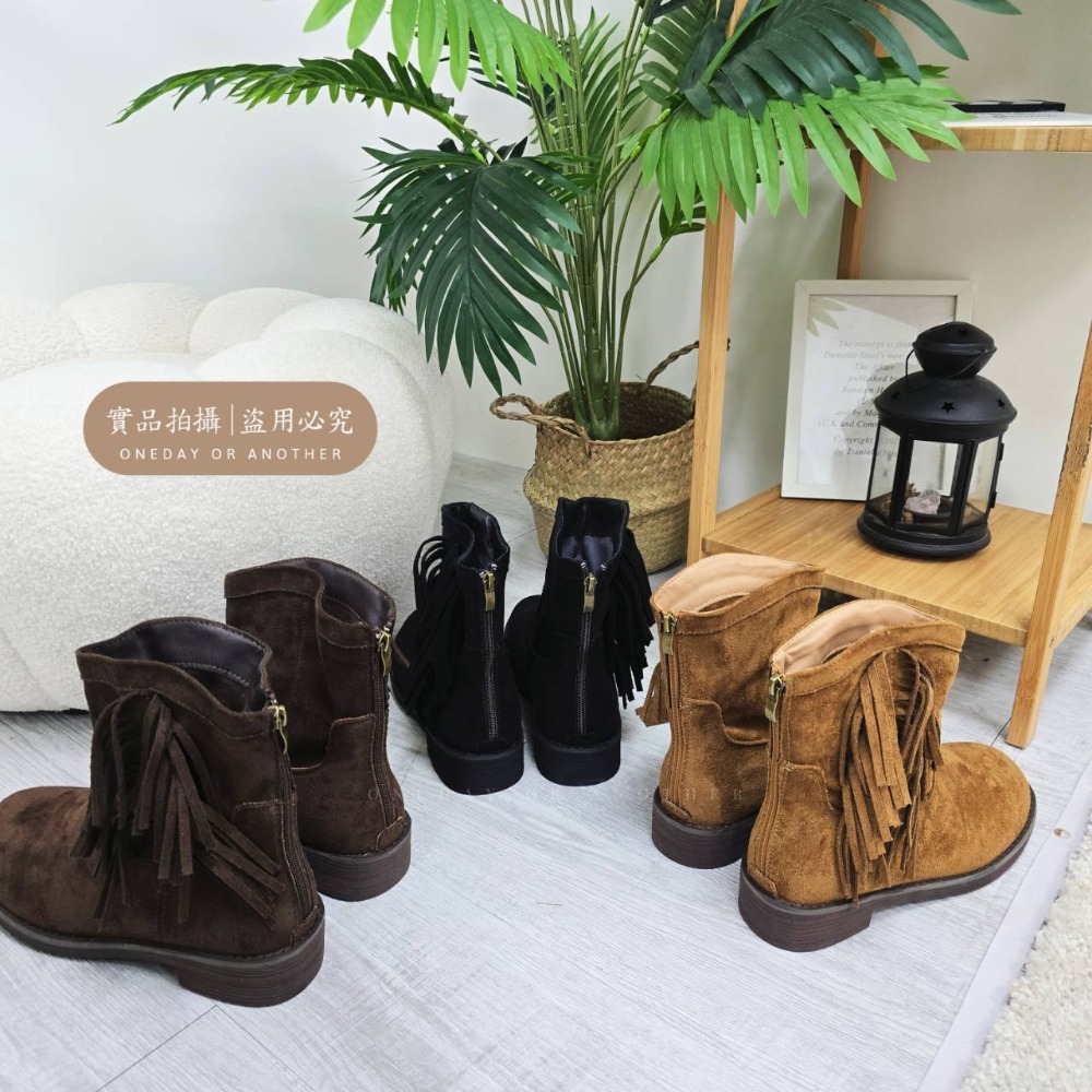 流蘇麂皮中筒靴 後拉鍊軟皮馬丁靴 騎士靴 拉鍊靴 中筒靴 短靴 軟皮單靴 切爾西靴 厚底靴 瘦瘦靴 韓國靴 721B-細節圖10