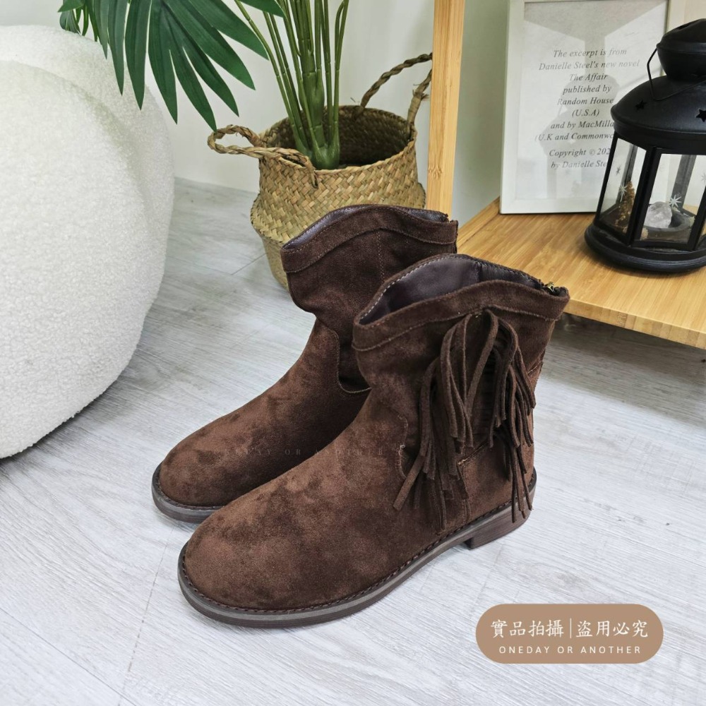 流蘇麂皮中筒靴 後拉鍊軟皮馬丁靴 騎士靴 拉鍊靴 中筒靴 短靴 軟皮單靴 切爾西靴 厚底靴 瘦瘦靴 韓國靴 721B-規格圖11